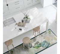 CREARREDA Tapis de cuisine en PVC, tapis de cuisine antidérapant, lavable, ignifuge et anti-rayures, 100 % fabriqué en ItalyRunner Tropical Composition 50 x 240 cm