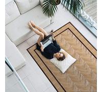CREARREDA Tapis Salon antidérapant Old Style Parquet - 150x230 Tapis de Protection de Sol en Vinyle 100% fabriqué en Italie, avec Encre Non Toxique, Ignifuge et résistant à l'eau