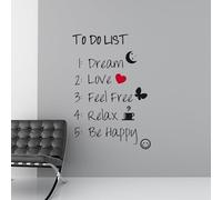 CREARREDA Wall Sticker XL Rules 150 x 95 cm Sticker mural avec règles de vie en vinyle transparent amovible, parfait pour les murs lisses de chambres et les espaces créatifs