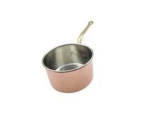 CREARTISTIC Casserole en Cuivre étamé Haute - 18x10.5 cm 2L, Avec Manche Long en Laiton, pour Ragu et Autres Sauces, Faite Main - 100% Made in Italy