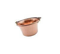 CREARTISTIC Chaudron pour Polenta avec Poignée en Fer Forgé - 37 cm, 15L Casserole Cuivre, Massif Martelé à la Main, pour le Fromage et la Pâtisserie, 20 personnes, Fait Main - 100% Made in Italy