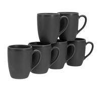 CreaTable, 17874, Série Soft Touch Black, service de vaisselle, ensemble de verres de 6 pièces.