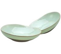 CreaTable, 19667, Serie Basalt Bowls, Sauge, set de vaisselle 2 pièces, ensemble de bols à pâtes en grès.