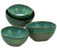 Creatable, 19679, Série Basalt Bowls, Olive, ensemble de vaisselle 4 pièces, set de bols en grès.