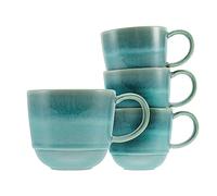 Creatable, 21513 Série Yuki Lot de 4 tasses à café en grès Passe au lave-vaisselle et au micro-ondes Fabriqué au Portugal