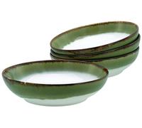 Creatable, 21689, Série Cascade Bowls Vert, service de vaisselle 4 pièces, ensemble de bols Poke en grès.