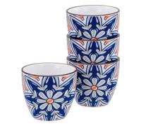 CreaTable, 21892, Serie Aladin, 4-teiliges Geschirrset für 4 Personen, Espresso Set aus Steinzeug, spülmaschinen- und mikrowellengeeignet, Qualitätsproduktion, Rot