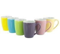 CreaTable, 23999, série Universal, tasses à café Fresh Bicolor, ensemble de vaisselle de 6 pièces, tasses à café en grès, compatibles lave-vaisselle et micro-ondes, production de qualité.