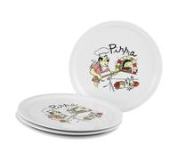 Creatable, 24439 Série Milano - Lot de 4 assiettes à pizza en porcelaine pour 4 personnes - Passe au lave-vaisselle et au micro-ondes - Production de qualité