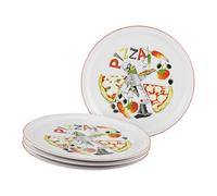Creatable, 24441 Milano Luigi Lot de 4 assiettes à pizza en porcelaine pour 4 personnes, passe au lave-vaisselle et au micro-ondes, production de qualité
