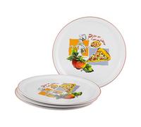 Creatable, 24442 Milano Sofia Lot de 4 assiettes à pizza en porcelaine pour 4 personnes Passe au lave-vaisselle et au micro-ondes Produit de qualité
