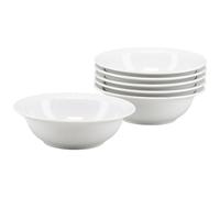 CreaTable, 24645 Série Polo Weiss Lot de 6 bols à céréales en porcelaine pour 6 personnes Passe au lave-vaisselle et au micro-ondes Production de qualité
