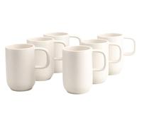 Creatable, 25261 Série Uno Offwhite Lot de 6 tasses à café en grès pour 6 personnes Passe au lave-vaisselle et au micro-ondes Fabriqué au Portugal