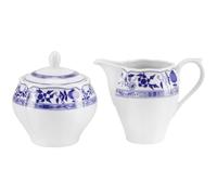 CreaTable, 25336, série Flora, motif oignon, service de table 2 pièces, service lait et sucre en porcelaine, passe au lave-vaisselle et au micro-ondes, fabriqué en Europe