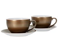 CreaTable, 25846, série GOLDEN DAYS blanc Tasses de bistrot, set de 2 cappuccinos