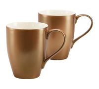 CreaTable, 25847, Série GOLDEN DAYS blanche, ensemble de tasses bistrot 2 pièces.