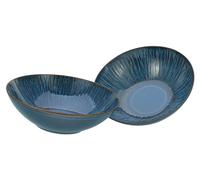 CreaTable, 33084, série Sea Breeze bleu, ensemble de vaisselle 2 pièces, ensemble de bols en grès.