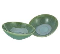 CreaTable, 33085, Série Sea Breeze Vert, ensemble de vaisselle 2 pièces, set de bols en grès.