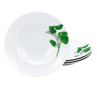 Creatable, BASILIKUM Lot de 4 assiettes à pâtes en porcelaine | Passe au lave-vaisselle et au micro-ondes, fabriqué en Europe, 23436
