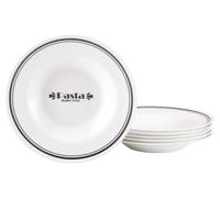 creaTable, Italien Party Bistrot Lot de 6 assiettes à pâtes en verre opale | Service de table, passe au lave-vaisselle et au micro-ondes, fabriqué en Europe, 25766