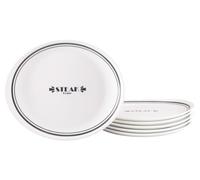 creaTable, Italien Party Bistrot Lot de 6 assiettes à steak en verre opale | Service de table, passe au lave-vaisselle et au micro-ondes, fabriqué en Europe, 25767