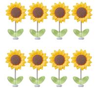 CREATCABIN 10 décoration Tableau Bord Voiture Tournesol Jaune avec Autocollant Résine Petite Plante Florale Ornements Tête Secouée pour Femmes Intérieur Voiture Pince Cheveux Bricolage Cadeau