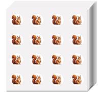CREATCABIN 128 Autocollant Écureuil pour Scrapbooking Autocollant en Vrac Plastique Étanche Rond en Vinyle Esthétique Dessin Animé pour Lettres Calendriers Journaux Enveloppes 2.5x2.5cm