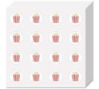 CREATCABIN 128 Mini Autocollant Pop Corn en Vrac 2.5x2.5cm Petits Autocollants Ronds à Pois Décoratifs pour Récompenses D'Enseignants Scrapbooking Ordinateur Portable Calendrier Enveloppe Album