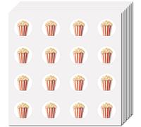 CREATCABIN 128 pièce 8 feuilles Petits Autocollants Pop Corn Étiquettes Autocollantes pour Cadeaux Fête 2.5cm Mini Cercles Pois Ronds Autocollants Décoratifs pour Planificateur Scrapbooking Ordinateur