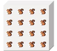 CREATCABIN 128 Pièces Autocollants Écureuil pour Scrapbooking Petit Animal Autocollant Étanche Rond Vrac Autocollants Dessin Animé pour Bouteilles d'eau Artisanat Ordinateur Portable Bagages 2.5cm