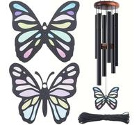 CREATCABIN 2 pièce Rechange Métal pour Carillon Éolien Papillon avec Cordon Nylon {60} cm Kit Réparation pour Cloches Loisirs Créatifs Décoration Suspendue pour Maison Ou le Jardin Cadeau Condoléances