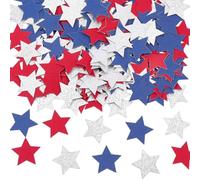 CREATCABIN 200 Sachet Confettis Étoiles Papier Pailleté Argentés Rouges et Bleus à Parsemer sur Table Idéal pour Fête Nationale Américaine Anniversaires Noël Mariages Autres Fêtes 26.5x26.5mm