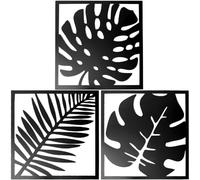 CREATCABIN 3 pcs Feuille Miroir Décoration Murale Autocollants Acrylique Miroir Décalcomanies Amovible Art Carré Stickers Muraux Ensemble pour Salon Chambre Fond Décoration 18.8x19.8cm Noir