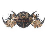 CREATCABIN Étagère Murale Cristal Féerique Bois Ange Rustique Flottant pour Bibelots,Pendule Radiesthésie,Support pour Suspendre des Huiles Essentielles,Cadeau Spirituel,Décoration Murale 25x10cm