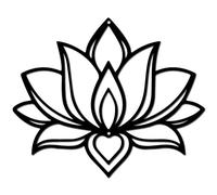 CREATCABIN Fleur de Lotus en Métal-Décoration Murale Fer Suspendre-Noir Ajouré-Silhouette de Lotus-Panneau en Fer pour Studio Yoga,Intérieur Ou Extérieur,Décoration Bureau,Cadeau-Noir 30x25cm
