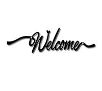 CREATCABIN Métal Bienvenue Signe Mur Art Décor Rustique Lettre Signes Noir Suspendu Mot Découpe Décoration pour Noël Décoration de la Maison Intérieur Outdoorart Salon Esthétique Chambre 4x12.4 Pouce