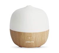CREATE/AROMA STUDIO/Diffuseur d'arômes et humidificateur en bois naturel/Émet de la vapeur froide avec des propriétés humidifiantes et d'aromathérapie, 7 couleurs de lumières LED, 120 ml, 5 W