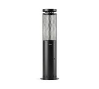 CREATE Fire Round Pellet Header Poêle d'extérieur à granulés sans fumée Noir/sans fumée, contrôle de la flamme, couverture 9 m², consommation 3 heures et demie, 17,5 kW
