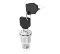 Create idea 1 interrupteur à clé en acier inoxydable à 2 positions à 3 broches de 19 mm avec anneau d'étanchéité et 2 clés Argenté