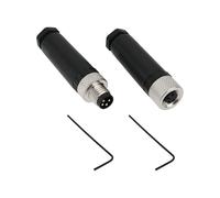 Create idea 1 Paire de Connecteurs Aviation Mâles Et Femelles M8 à 4 Broches Fiche de Montage Sur Panneau étanche IP67 de 8 Mm pour Applications Industrielles Et Extérieures