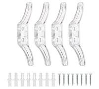 Create idea 10 Pièces Taquets de Cordon de Store Cordon Taquets Stores en Plastique Transparent Enrouleurs de Corde avec Vis pour Stores Rideaux Pare-soleil Cordes