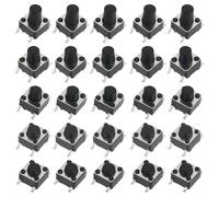 Create idea 100 Lot Interrupteurs Tactiles Momentanés SMT SMD PCB à 4 Broches avec Bouton Tactile Et Interrupteurs à Bouton Tactile à Capuchon Noir 6 X 6 X 4,3/5/6/7/8mm
