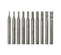 Create idea 10pcs HSS Kit de Fraise à Queue Droite à 4 Cannelures 1.5/2/2.5/3/3.5/4/4.5/5/5.5/6mm Dia 6mm Poignée pour Bois en Acier Allié au Carbone