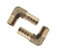 Create idea 2 Pièces 3/8 pouces/10mm Raccord de Tuyau en Laiton Barbelé Coude à 90 Degrés Tuyau de Carburant Menuisier Connecteur de Tuyau Adaptateur Filetage Mâle BSP 1/4 Pouces pour Air Eau Mazout