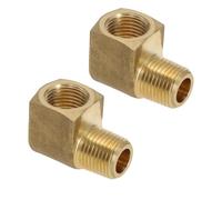 Create idea 2pcs 1/8 NPT Connecteur de Tuyau en Laiton Mâle à Femelle Filetage Coude à 90 Degrés en Forme de L pour Éviter les Fuites de Tuyaux Utilisation Transmission d'eau/Gaz/Carburant