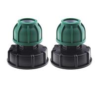 Create idea 2pcs Connecteur de Bouchon Réservoir IBC Raccord de Tuyau Droit MDPE S60x6 pour Agriculture Jardinage Pelouse 25mm Filetage Grossier