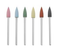 Create idea 6 Pièces 2,35 Mm Installation de Polissage en Silicone Tête de Meulage Outil Rotatif Pointu Outil de Roue de Polissage Adapté au Meulage du Métal Rose Bleu Noir Vert Marron Jaune