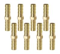 Create idea 8pcs 8mm Raccords de Tuyau en Laiton Barb Connecteur Droit Coupleur Épisseur Réparateur Tuyau de Carburant Menuisier pour Tuyau d'air/d'eau/d'huile Tuyau de Carburant Accessoires