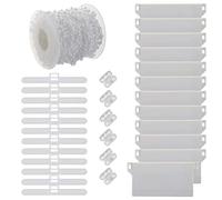 Create idea Kit de réparation de 31 pièces pour stores verticaux - 89 mm - Crochets verticaux - Chaîne de 10 m et connecteur en plastique