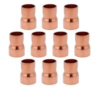 Create idea Lot de 10 réducteurs de connexion à souder en cuivre de 15 mm à 12,7 mm pour plomberie, réducteur de connecteur droit, raccord à pression, adaptateur de tube